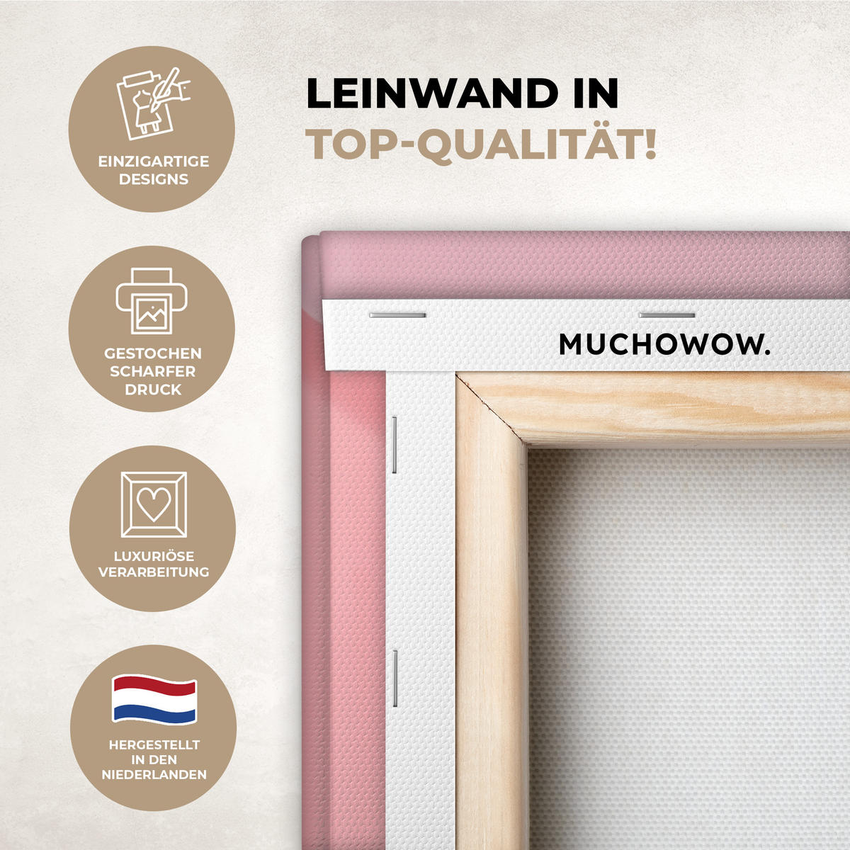 LEINWANDBILD Obst - Abstrakter Hintergrund - Rosa Groß 140x90 cm - Pink, Textil (140/90cm) - MuchoWow