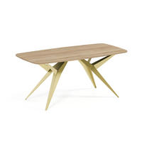 ESSTISCH AXIS - Goldfarben/Sonoma Eiche, Holzwerkstoff/Metall (90/180/76cm) - Meblini