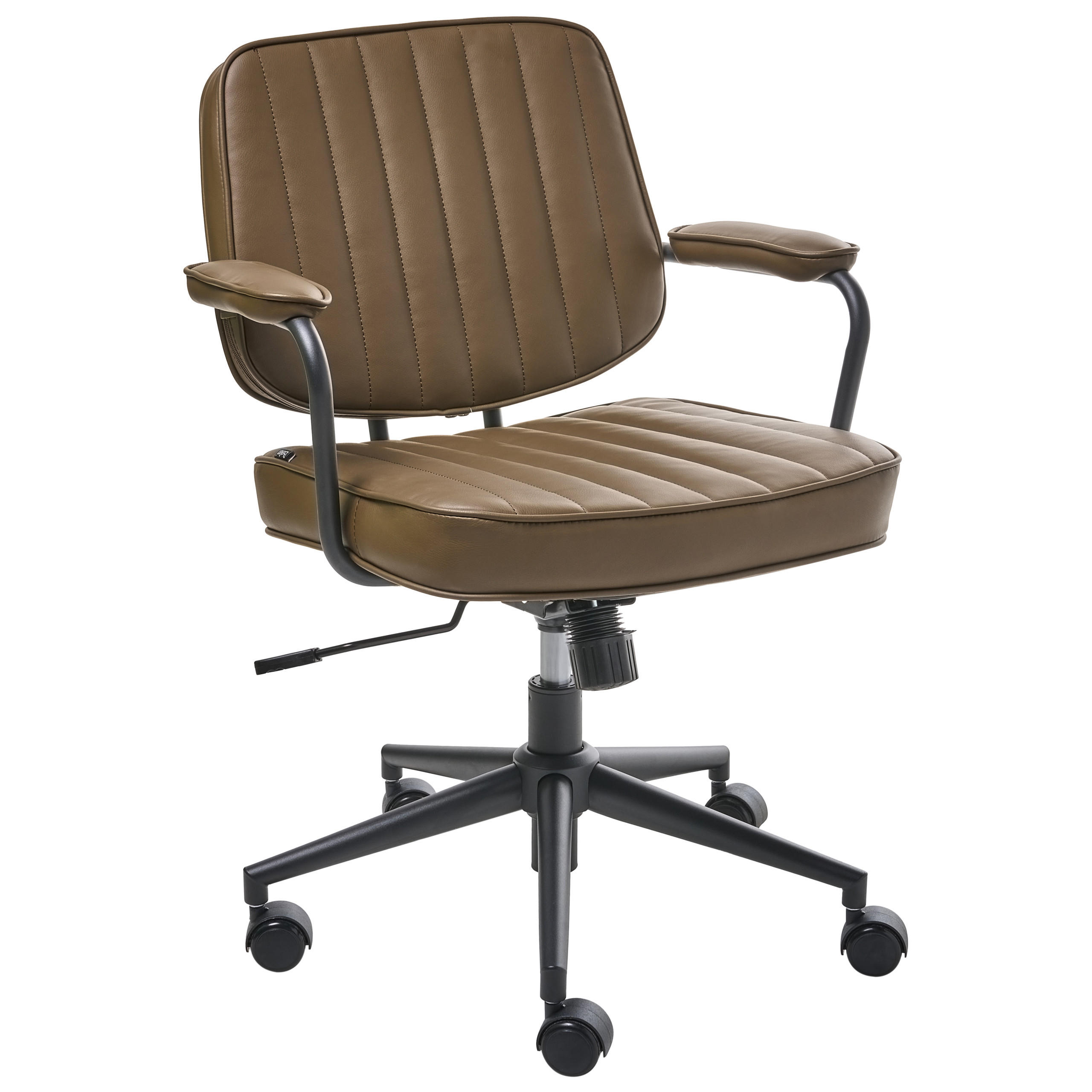 SCHREIBTISCHSTUHL Braun Berne - Silberfarben/Schwarz, Kunststoff (60/80/60cm) - Beliani