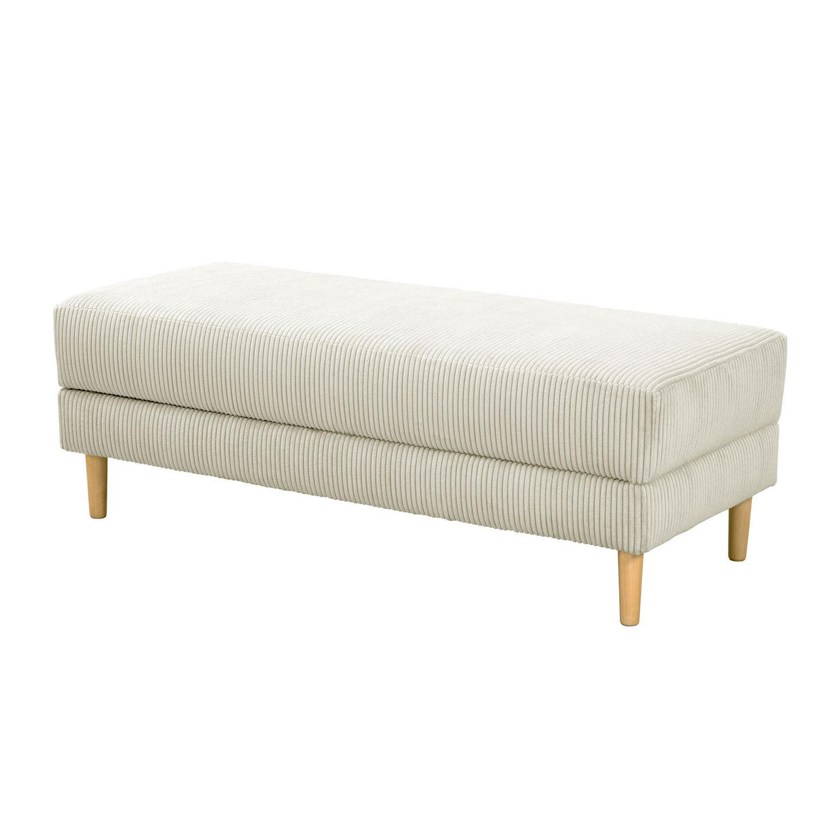 FUNKTIONSSOFA mit Hocker Kattie Cordstoff creme - Creme, Kunststoff (144/230cm) - 58aufmkessel