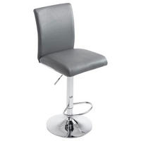 BARHOCKER Köln 95-115 cm Grau - Grau, Leder (38.5/95/47cm) - furnicato