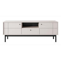 TV-LOWBOARD Japandies Greige 153 cm - Taupe/Schwarz, Holz/Holzwerkstoff (153.5/56.6/39cm) - Selsey