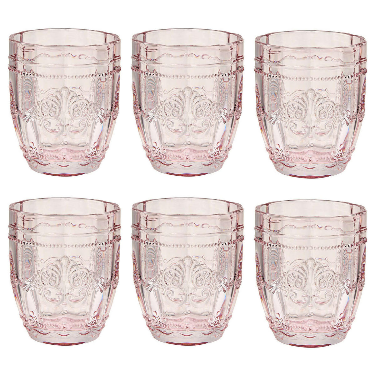 TRINKGLÄSER (6er Set) Victorian 250 ml - Hellrosa, Glas (0.25L) - Butlers