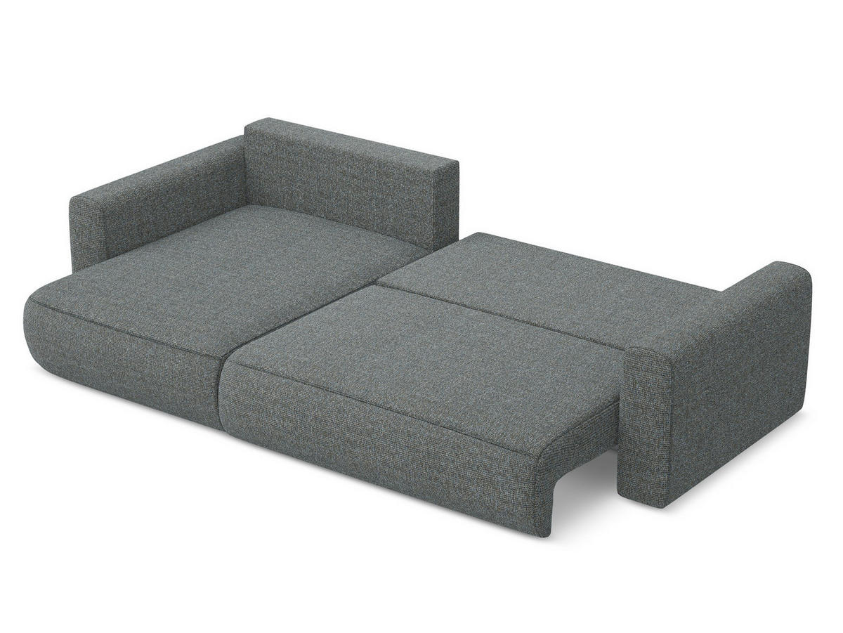 ECKSOFA mit Schlaffunktion Strukturstoff Stoff Grau - Dunkelgrau/Schwarz, Kunststoff/Textil (149/278cm) - Makamii