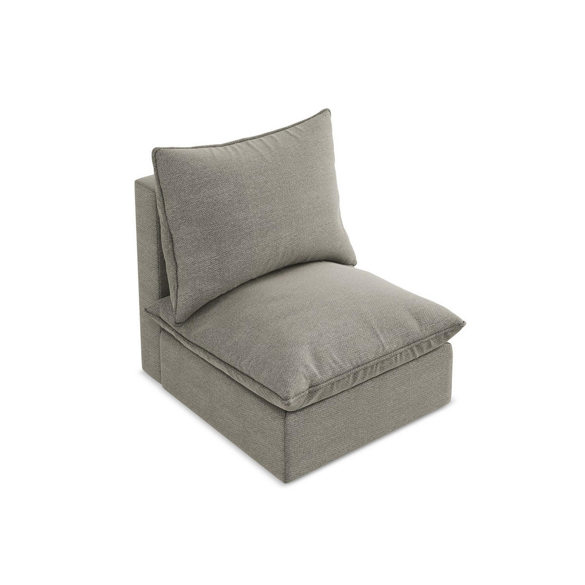 SOFAELEMENT Bouclé Stoff Grau - Schwarz/Grau, Holzwerkstoff/Kunststoff (75/77/90cm) - LaMiaSofa
