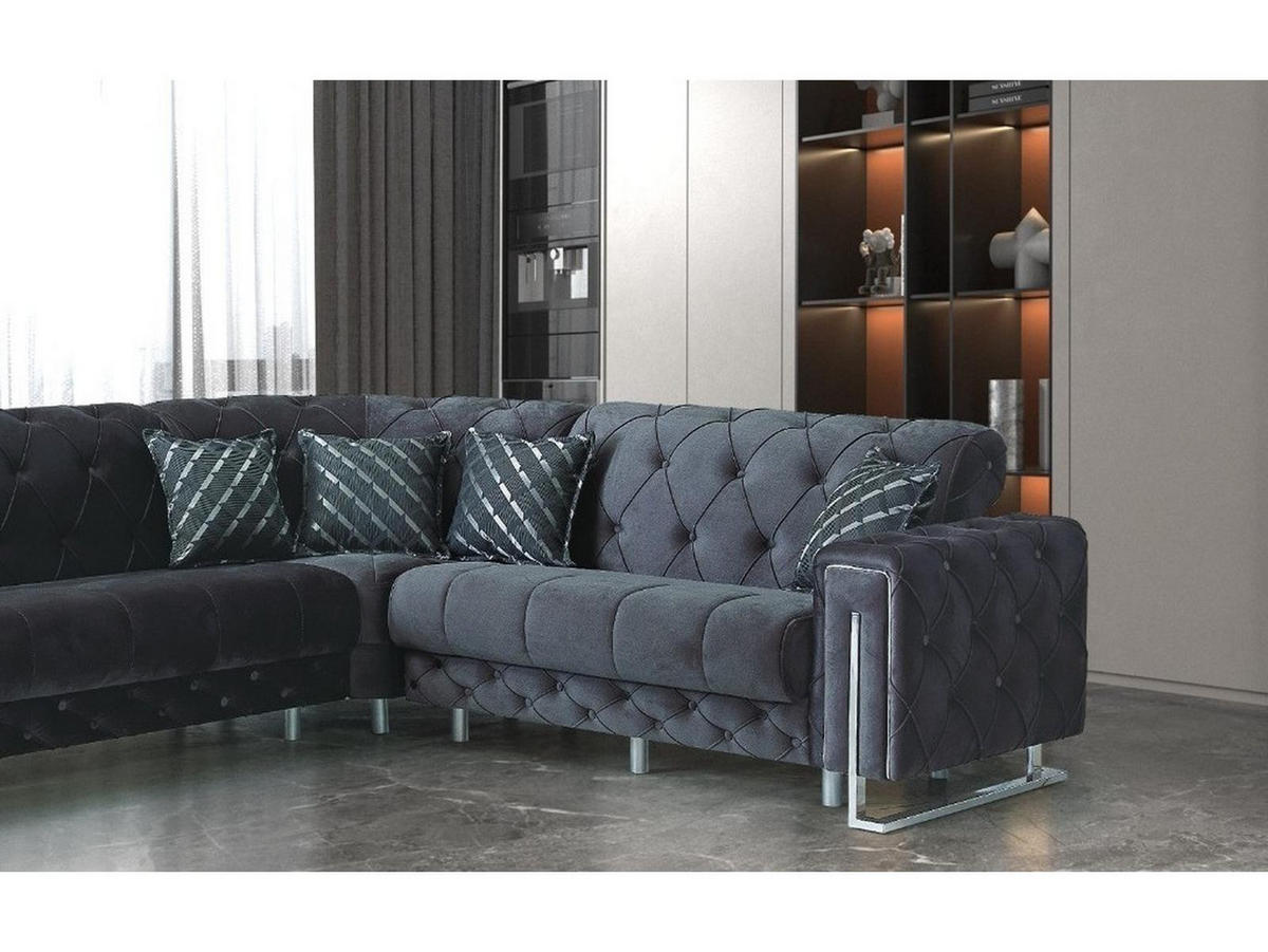 ECKSCHLAFSOFA Shimla Anthrazit - Langer Schenkel Links - Anthrazit, Holzwerkstoff/Kunststoff (310/245cm)