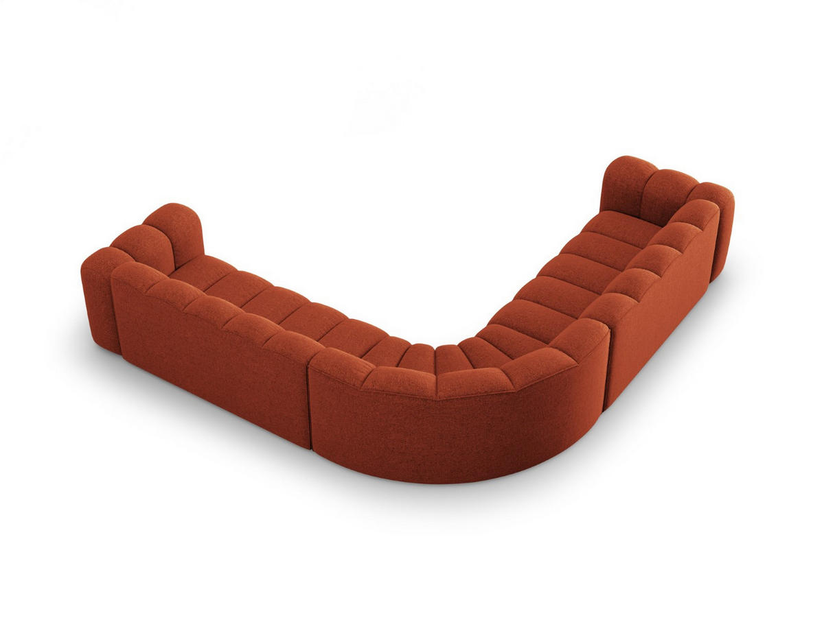 ECKSOFA symmetrisch modular Lupine aus Chenille-Stoff terrakotta 5 Sitzplätze - Terracotta, Textil (309/309cm) - Micadoni