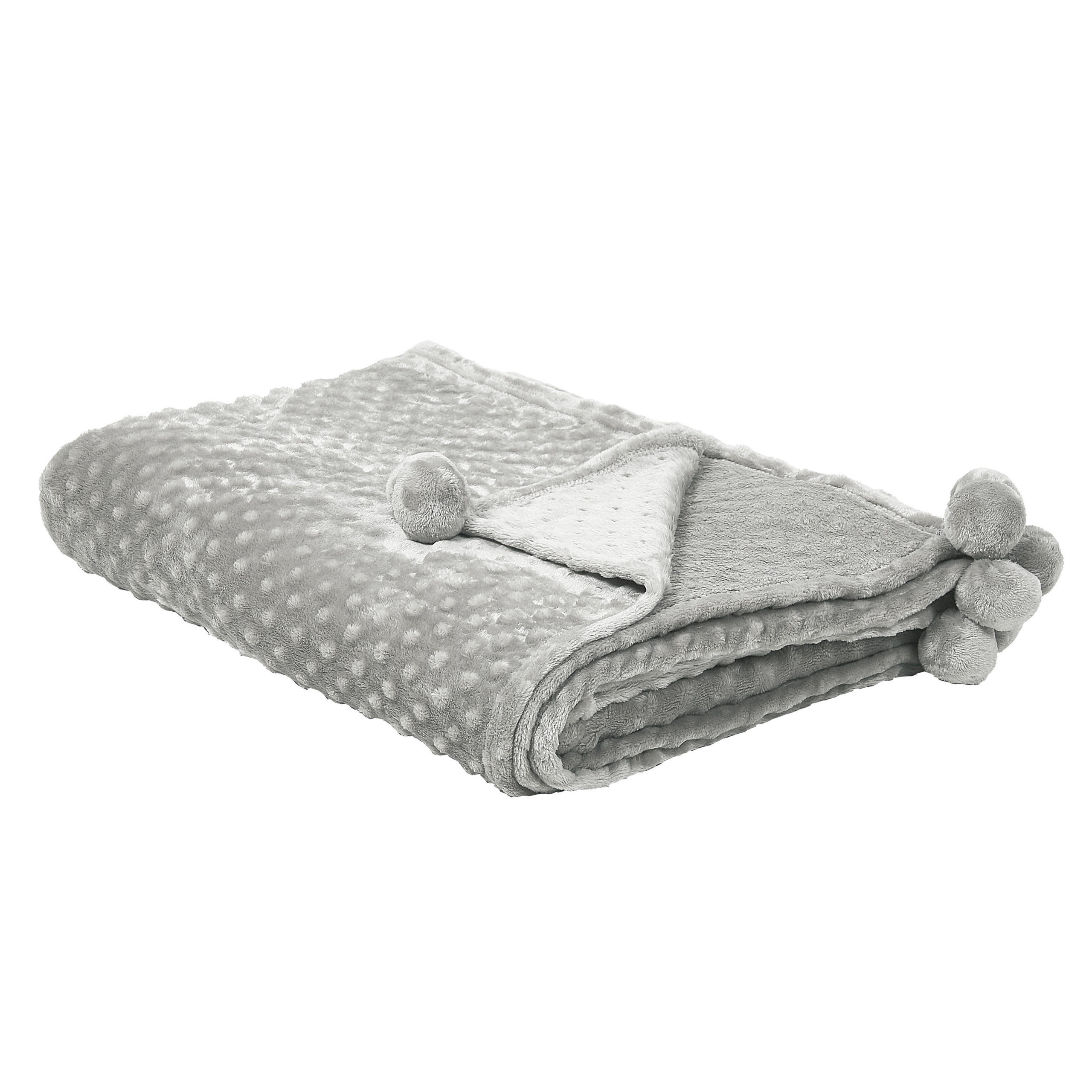 DECKE Hellgrau Samur 220/200 cm - Hellgrau, Textil (200/220cm) - Beliani