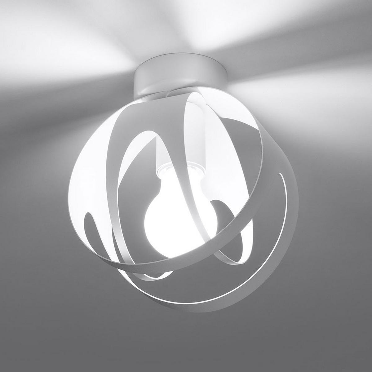 DECKENLEUCHTE Metall Muster Weiß - Weiß, Metall (16/16/21cm)