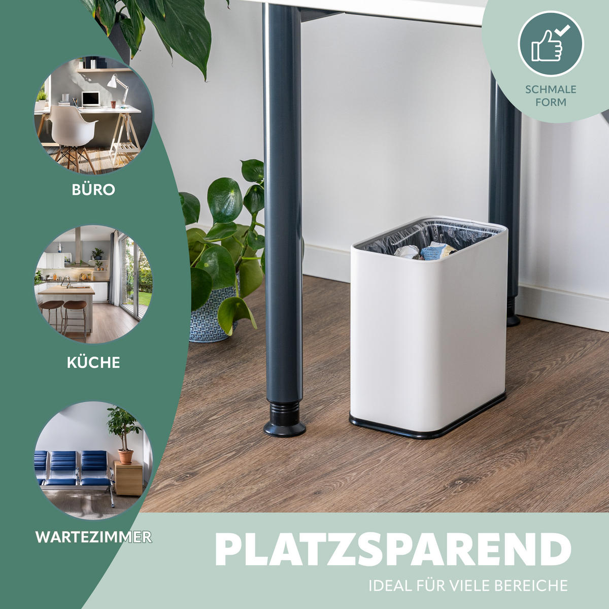 PAPIERKORB Vol. 10 L, offen weiß - Weiß, Metall (28/29.5/18cm) - bremermann