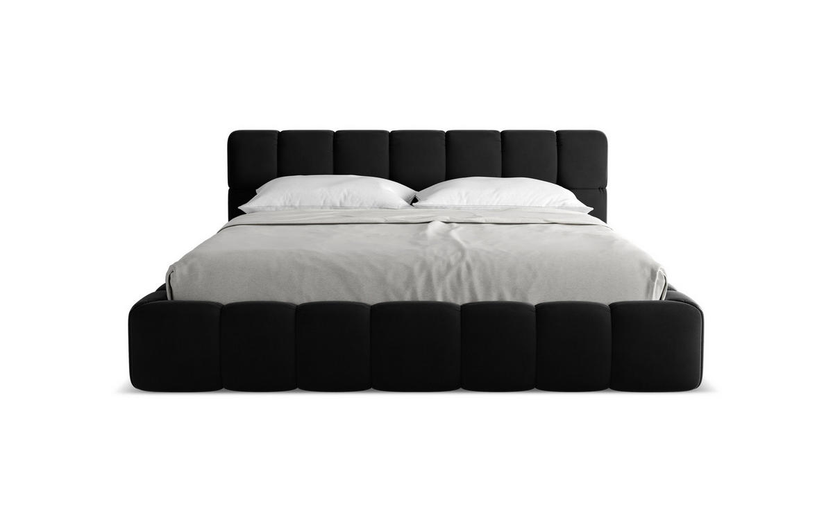 POLSTERBETT mit Bettkasten und Lattenrost 200x228 Schwarz - Schwarz, Kunststoff/Textil (180/200cm) - Makamii