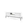 TV-SCHRANK NOVA Geriffelt Regal, 2 Türen, Schublade, Schwarze Beine, 154x39x56cm, Weiß - Schwarz/Weiß, Holzwerkstoff/Kunststoff (154/56/39cm) - DomoHome