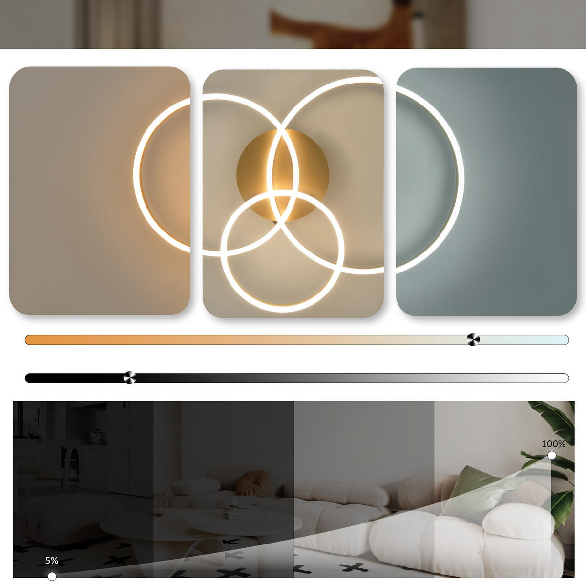 LED-DECKENLEUCHTE Peldar 58.0/82.0/16.0 cm - Goldfarben, Metall (82/58/16cm) - ZMH