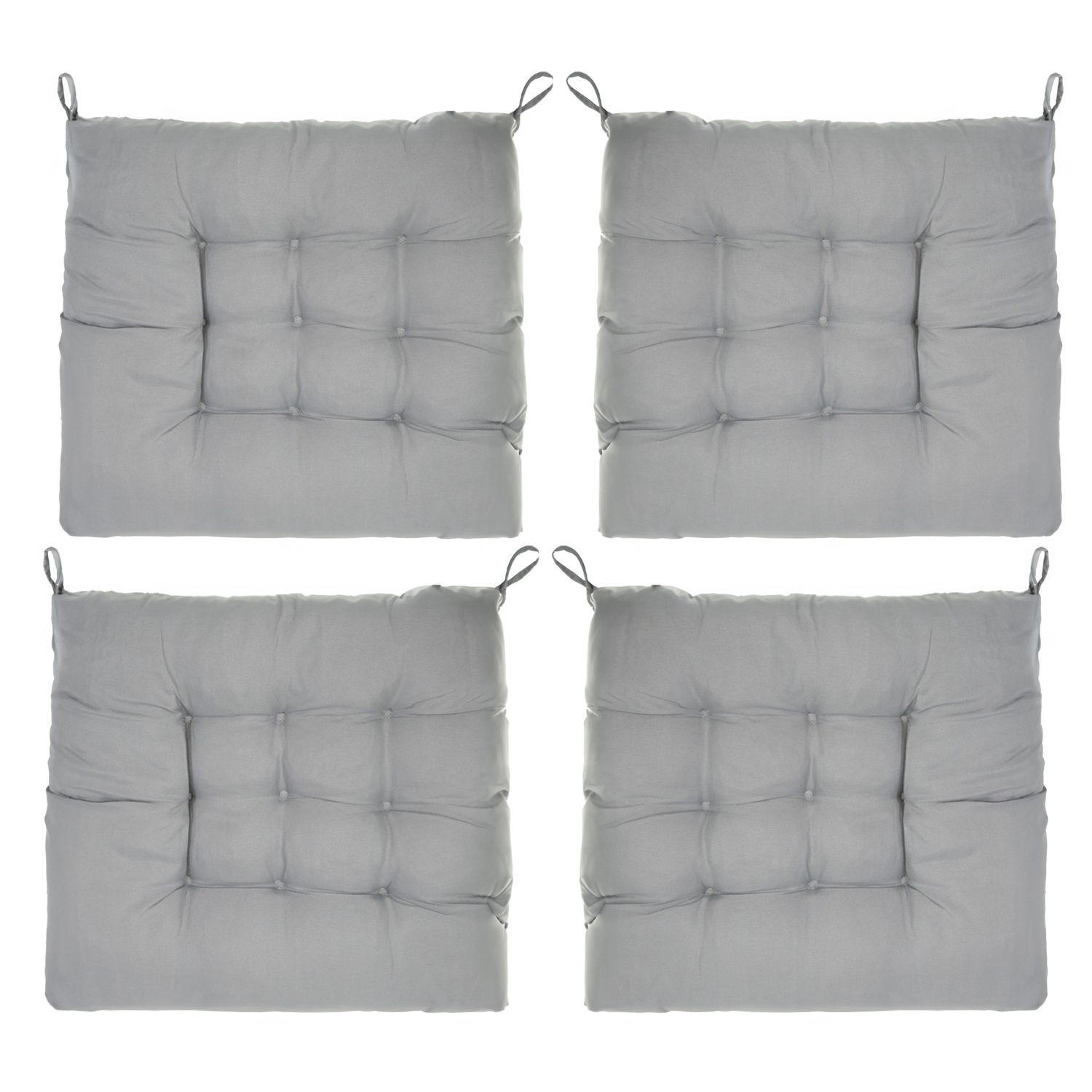 STUHLKISSEN zum Binden in Grau 40 / 40 / 3 cm (4-tlg. Set) - Grau, Kunststoff (40/40/3cm)