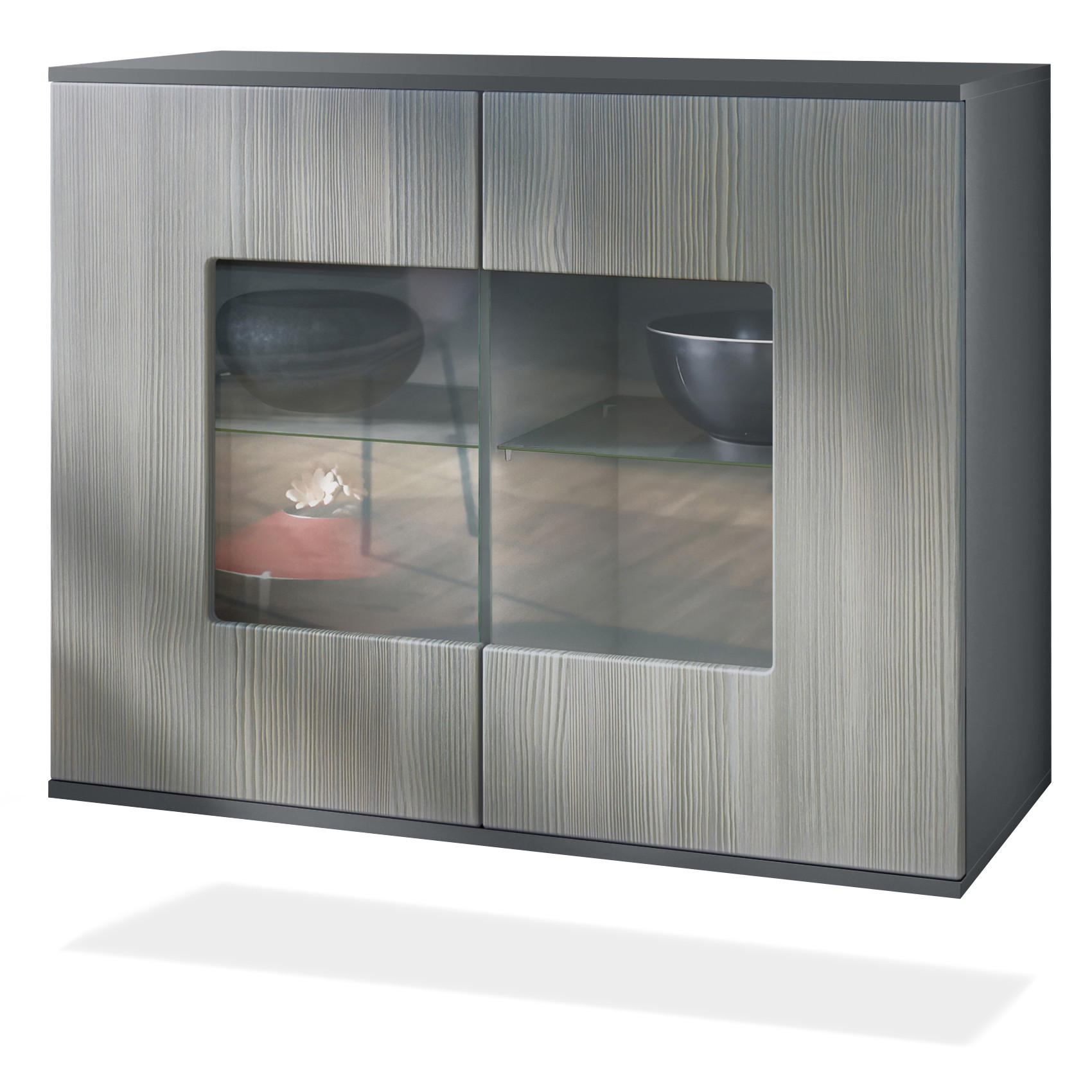 Vladon Kommode Anthrazit 92.5x73.5x35 cm