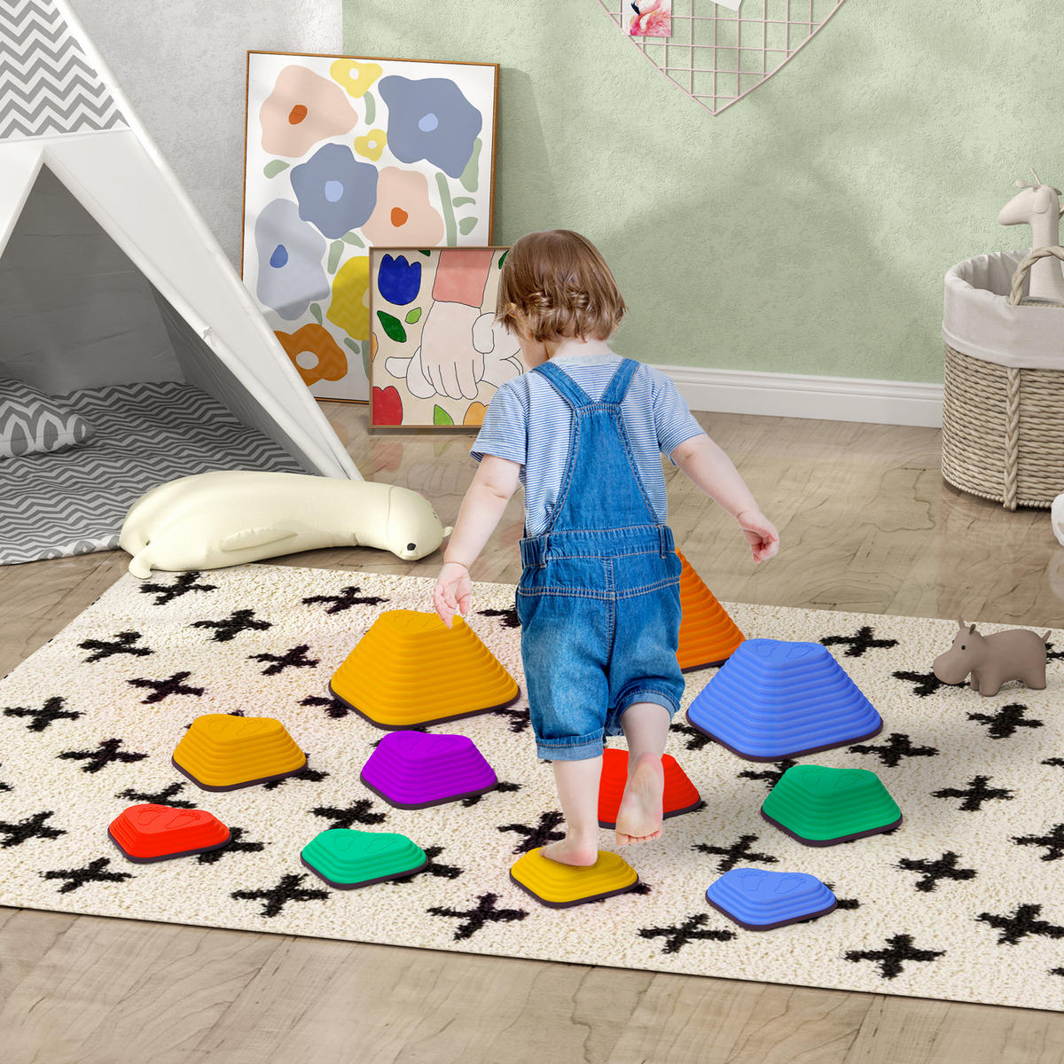 FLUSSSTEINE - Multicolor, Kunststoff (39/20/42cm) - AIYAPLAY
