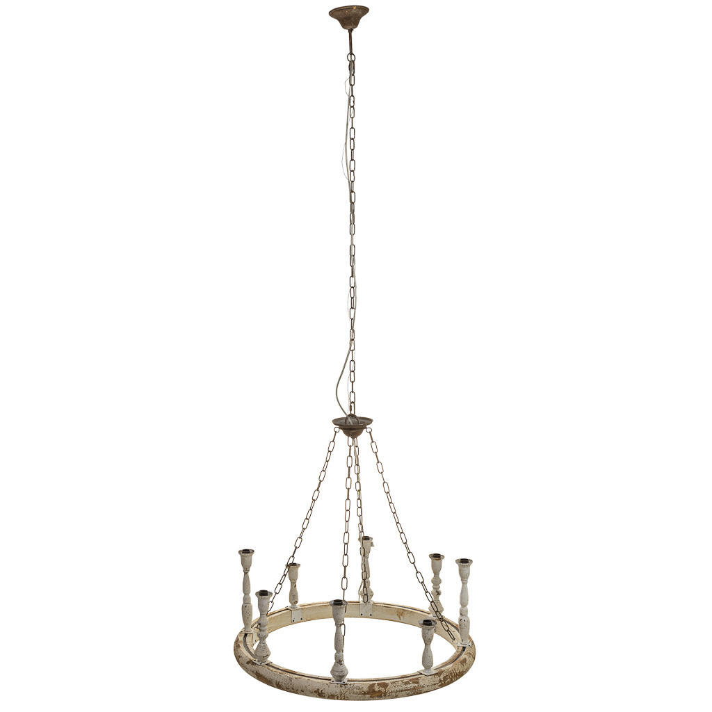 LAMPE aus Holz und Metall mit antikem Finish - Weiß, Holz (75/75/33cm) - Wanderlust