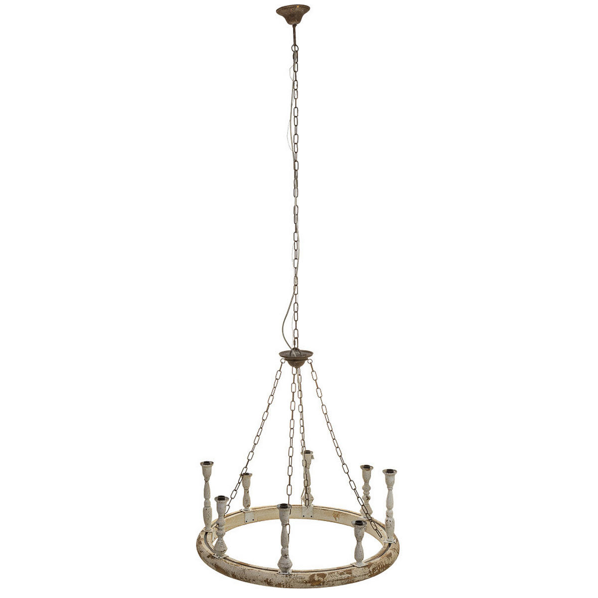 LAMPE aus Holz und Metall mit antikem Finish - Weiß, Holz (75/75/33cm) - Wanderlust