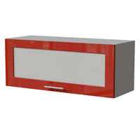 KLAPPHÄNGESCHRANK Brerra W4BS/90 WKF Grau / RAL 3002 karminrot Hochglanz 90 / 32,5 / 36cm - Rot/Grau, Holz/Holzwerkstoff (90/36/32.5cm) - Feldmann-Wohnen