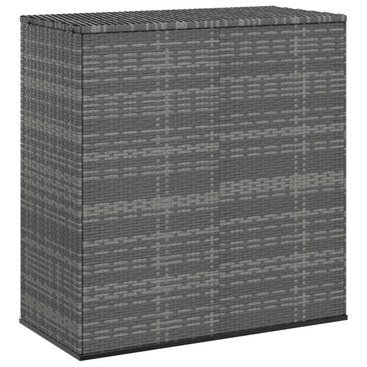 GARTEN-KISSENBOX PE Rattan 100x49x103,5 cm Grau - Grau, Kunststoff (100/103.5/49cm) - furnicato