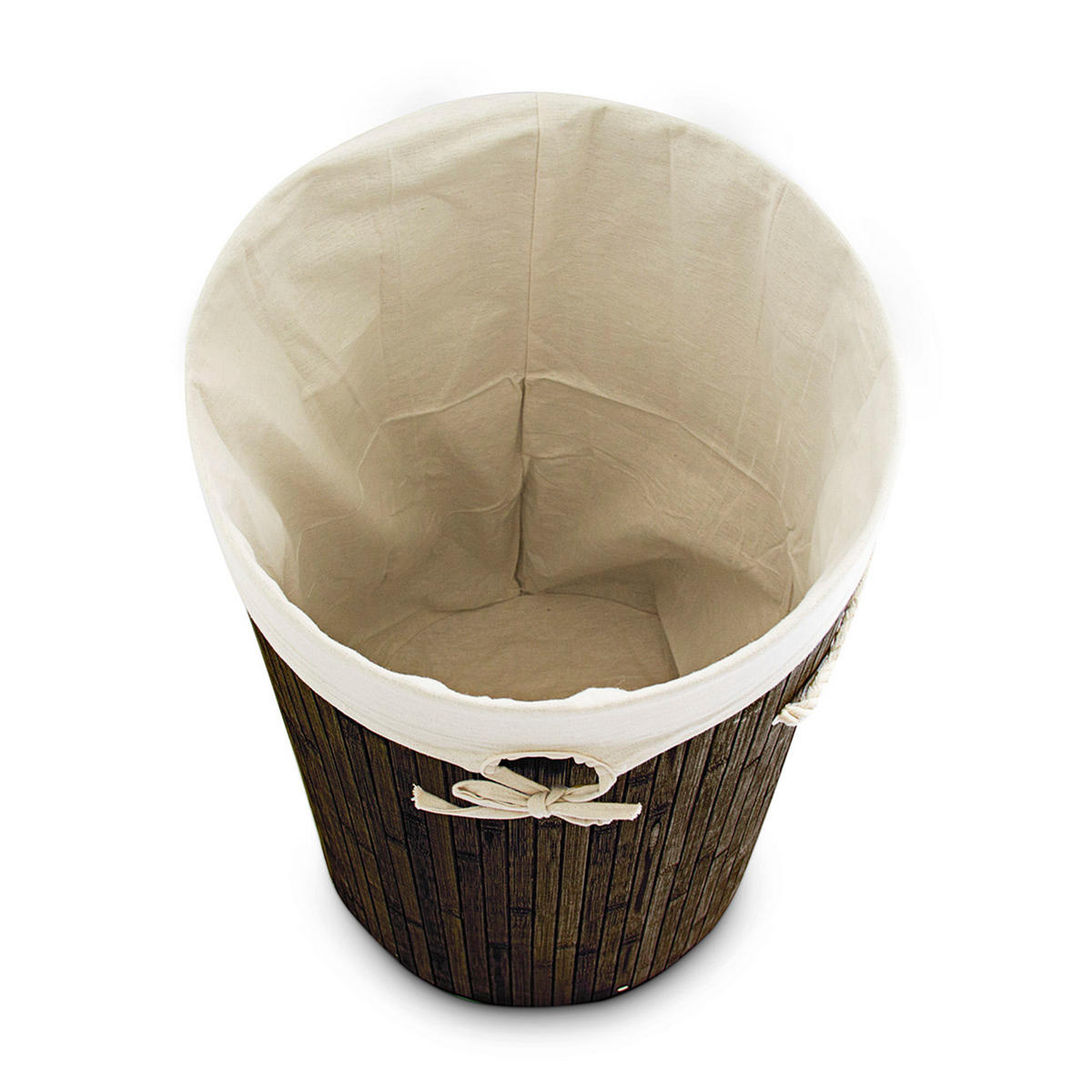 WÄSCHEKORB - Braun, Holz/Textil (41/65/41cm) - Relaxdays