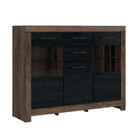 SIDEBOARD Adam Holz und Schwarz - Schwarz, Holzwerkstoff (160/124/45cm) - Petits-meubles