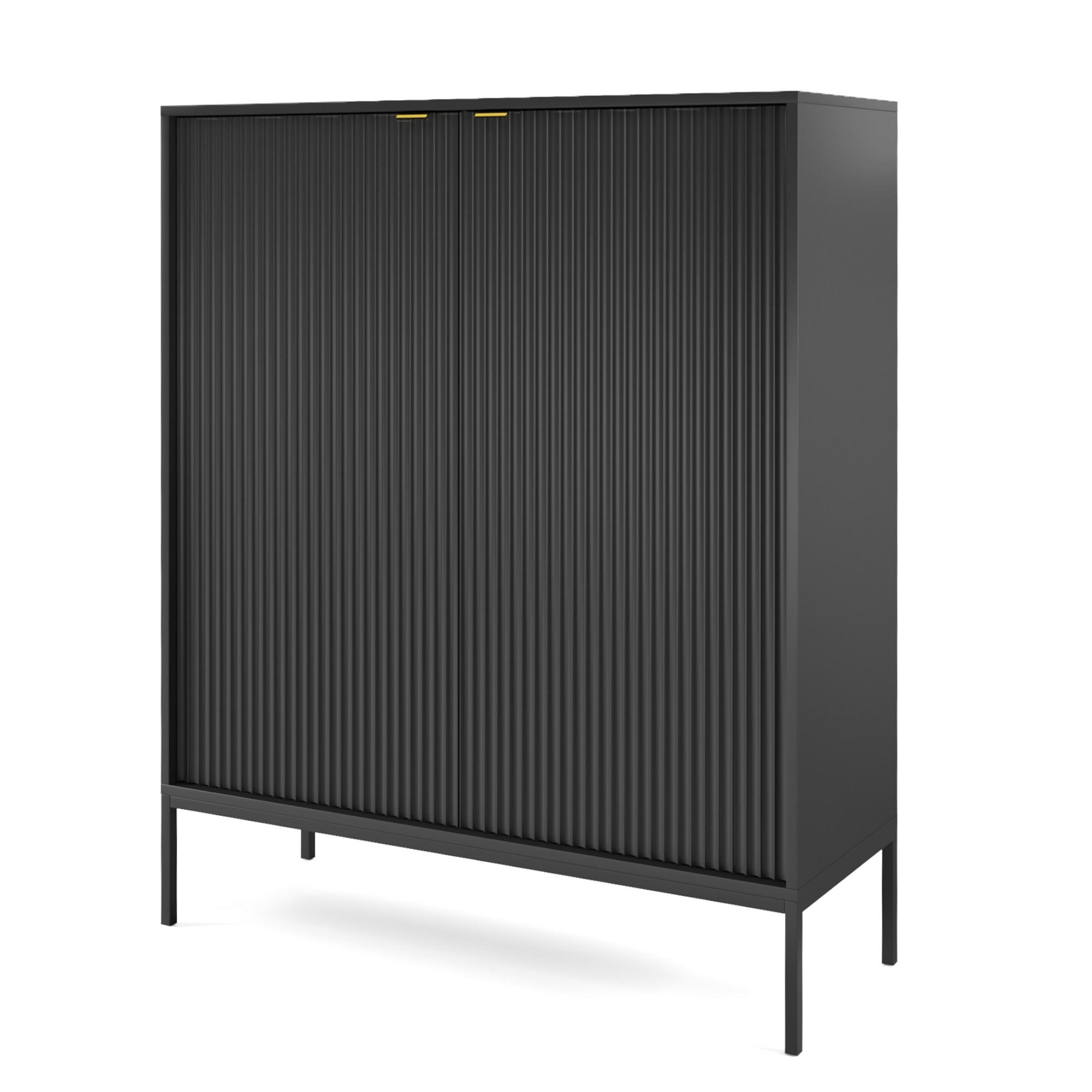 Komodee Sideboard Schwarz 104x125x39 cm