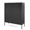 SIDEBOARD NANAIMO KOM1-2D Profilierte Fronten, Schwarz - Schwarz, Holzwerkstoff/Kunststoff (104/125/39cm) - Komodee