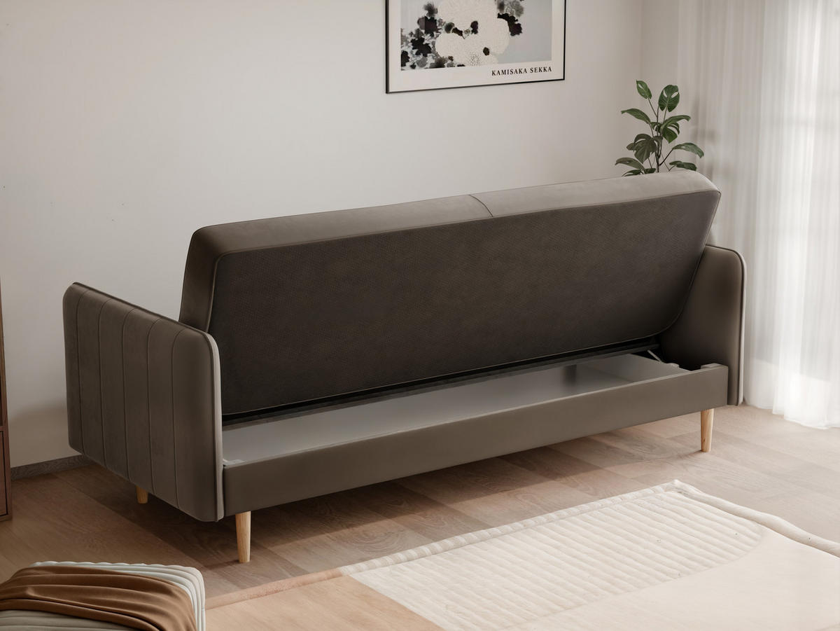 SCHLAFSOFA COLETTE mit Bettkasten Dunkelgrau - Dunkelgrau, Holzwerkstoff/Kunststoff (200/85/90cm) - Idohome