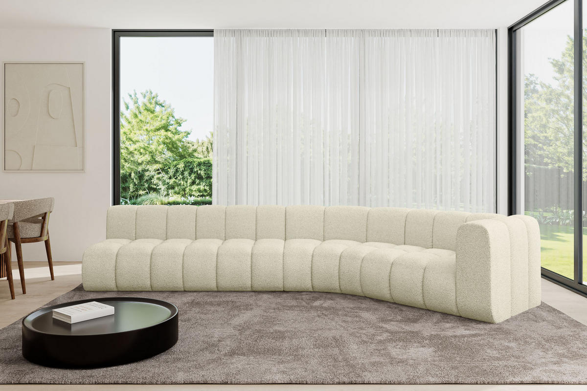ECKSOFA modulares Sofa Karex-L2 - 399x194x70 cm Beige - Beige, Holzwerkstoff/Textil (399/194cm) - ALTDECOR