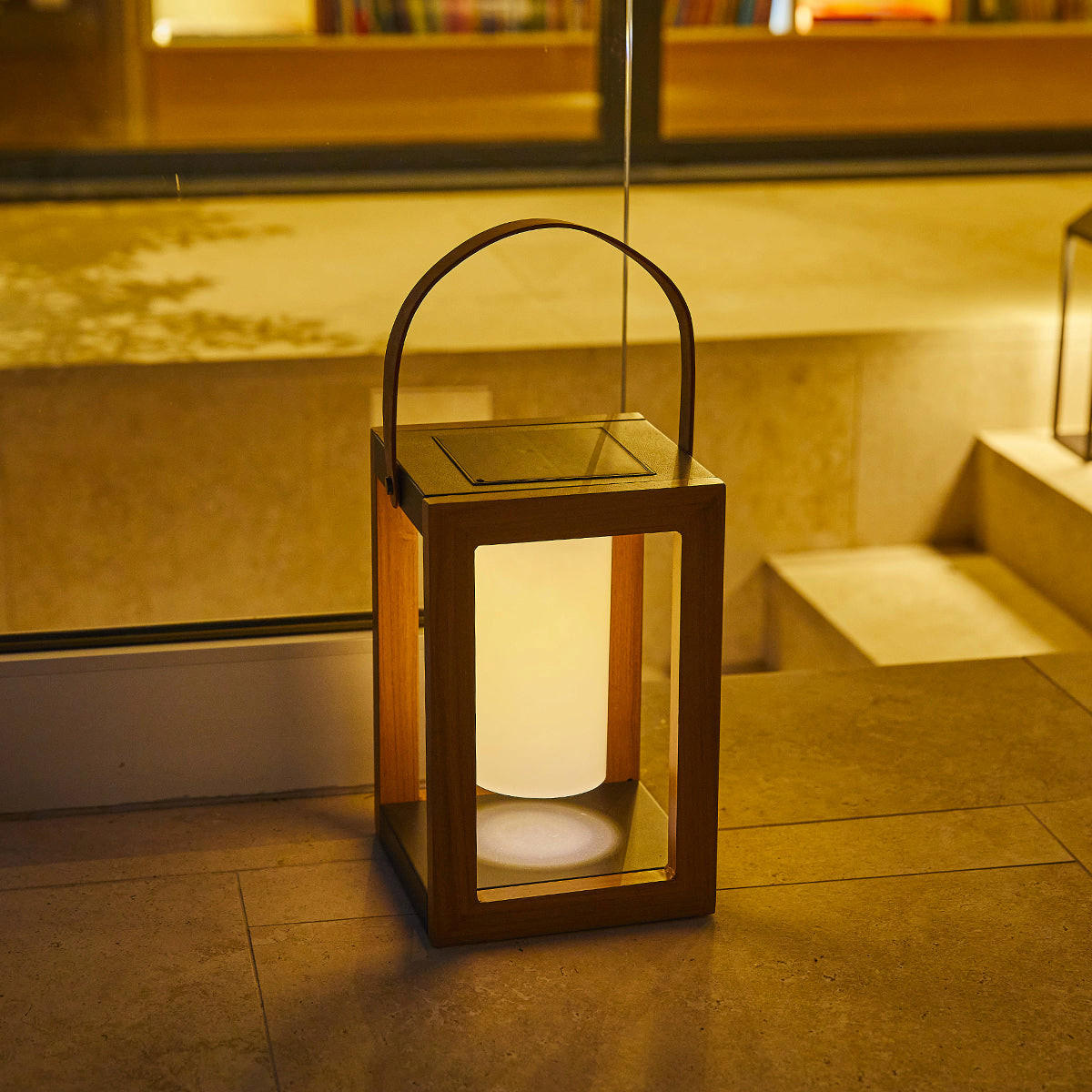 SERAPHINA Solar-Batterie-betriebene Laterne H32CM - Braun, Metall (24/22/32cm) - Lumisky