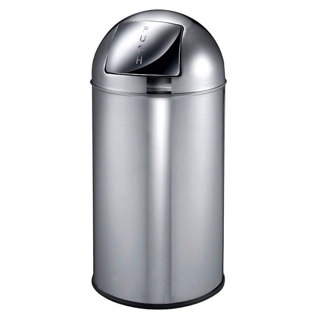 MÜLLEIMER Mit Pushdeckel & Inneneimer Aus Metall 40 Liter 74 x 34 x 34 cm Edelstahl & Silber - Silberfarben, Metall (34/74/34cm) - PROREGAL