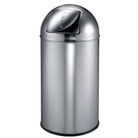 MÜLLEIMER Mit Pushdeckel & Inneneimer Aus Metall 40 Liter 74 x 34 x 34 cm Edelstahl & Silber - Silberfarben, Metall (34/74/34cm) - PROREGAL
