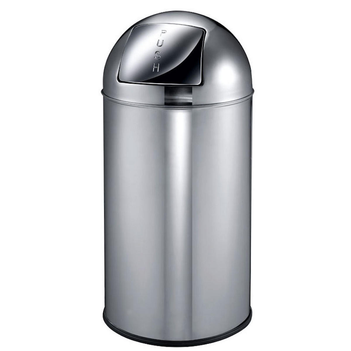 MÜLLEIMER Mit Pushdeckel & Inneneimer Aus Metall 40 Liter 74 x 34 x 34 cm Edelstahl & Silber - Silberfarben, Metall (34/74/34cm) - PROREGAL