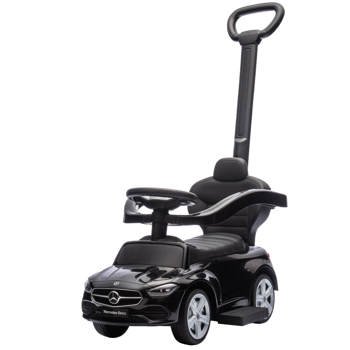 RUTSCHFAHRZEUG DE-16977 2-in-1 Schiebeauto mit Lenkrad & Hupe Schwarz - Schwarz, Kunststoff (91/40/83cm) - ComfortXL