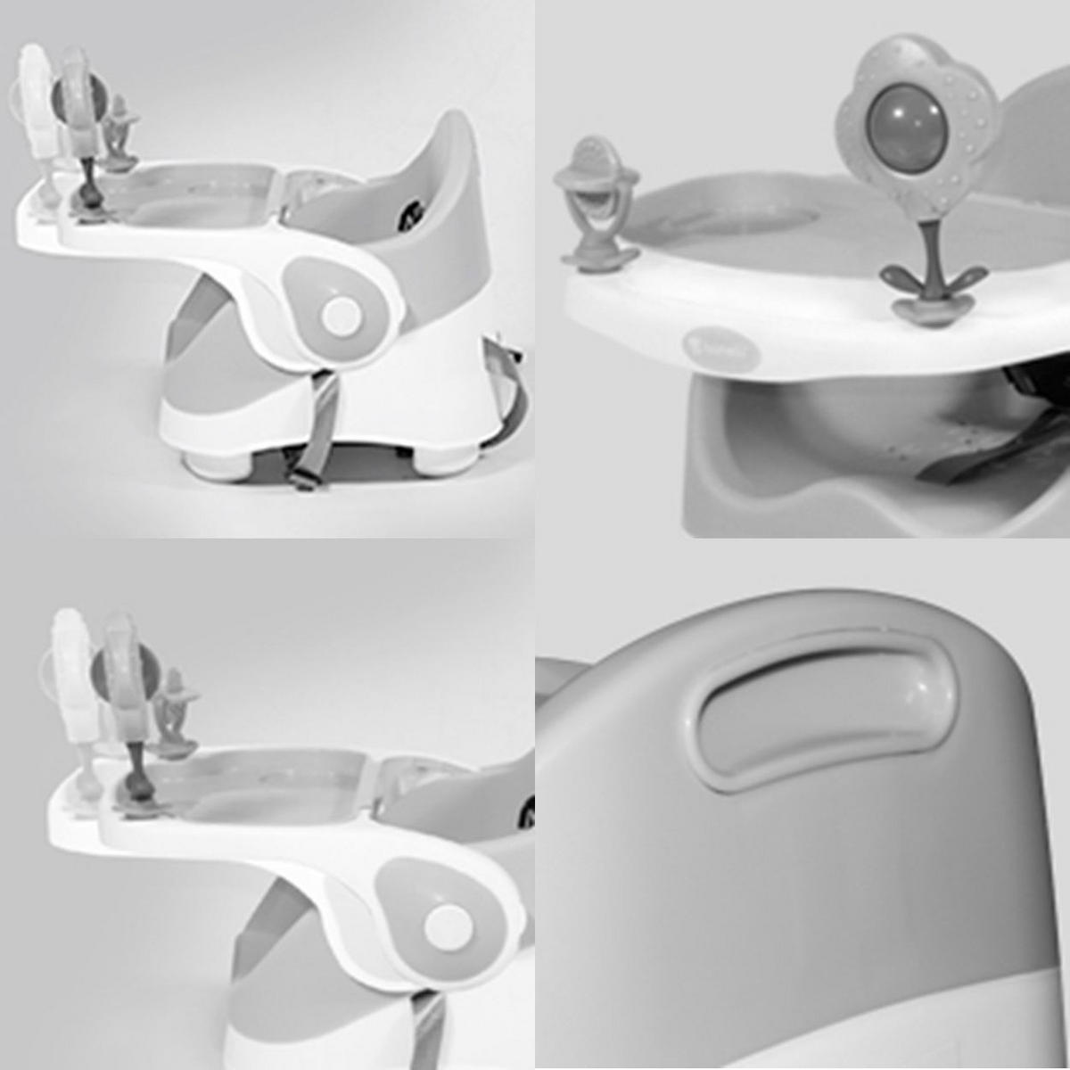 HOCHSTUHL Pixi grau Kinder Stuhl-, Sitzerhöhung, Boostersitz, Tisch - Grau, Kunststoff (41/45/45cm) - Lorelli