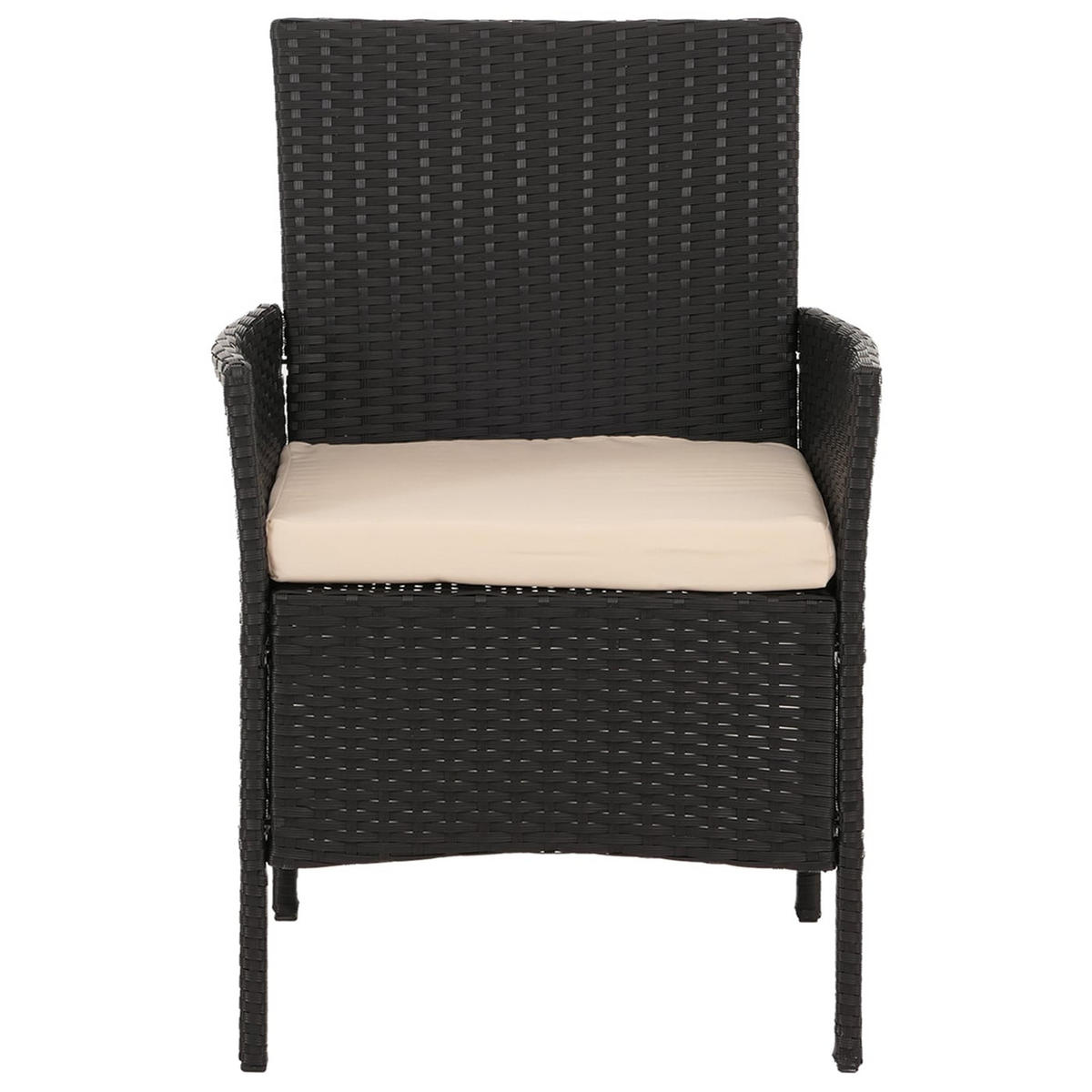 GARTEN-GARNITUR Poly-Rattan Anthrazit - Anthrazit, Metall - PROREGAL