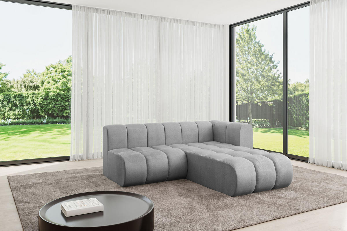 ECKSOFA modulares Sofa Darnel-L1 - 205x177x70 cm Grau - Hellgrau, Holzwerkstoff/Textil (205/177cm) - ALTDECOR