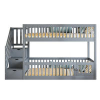 BETT Etagenbett 90x200 Grau/Weiß - Grau, Holz (90/200cm) - ComfortXL