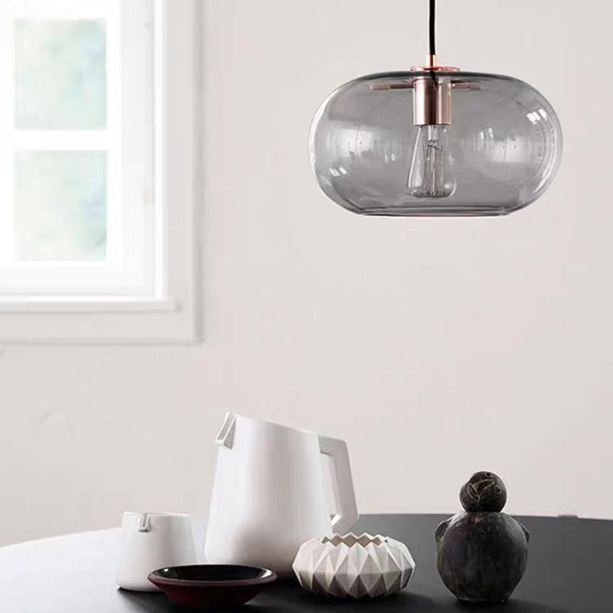 LED-HÄNGELEUCHTE Grau 4W 25/25/18-150 cm - Grau, Glas (30/30/15cm) - Authentics