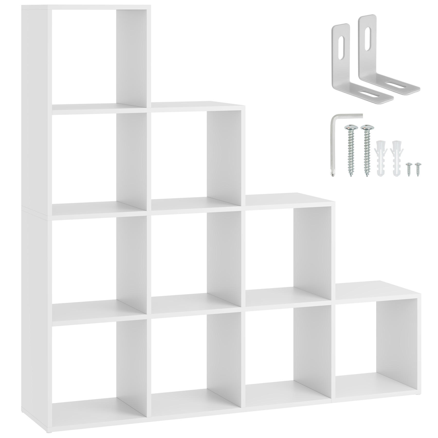 BÜCHERREGAL Talisa,130 x 29 cm x 130 cm,weiß - Weiß, Holzwerkstoff (130/130/29cm) - tectake