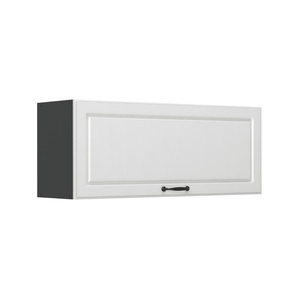 HÄNGESCHRANK R-Line, Weiß Landhaus/Anthrazit, 100 cm Flach - Anthrazit/Weiß, Holzwerkstoff (100/40/31cm) - Vicco