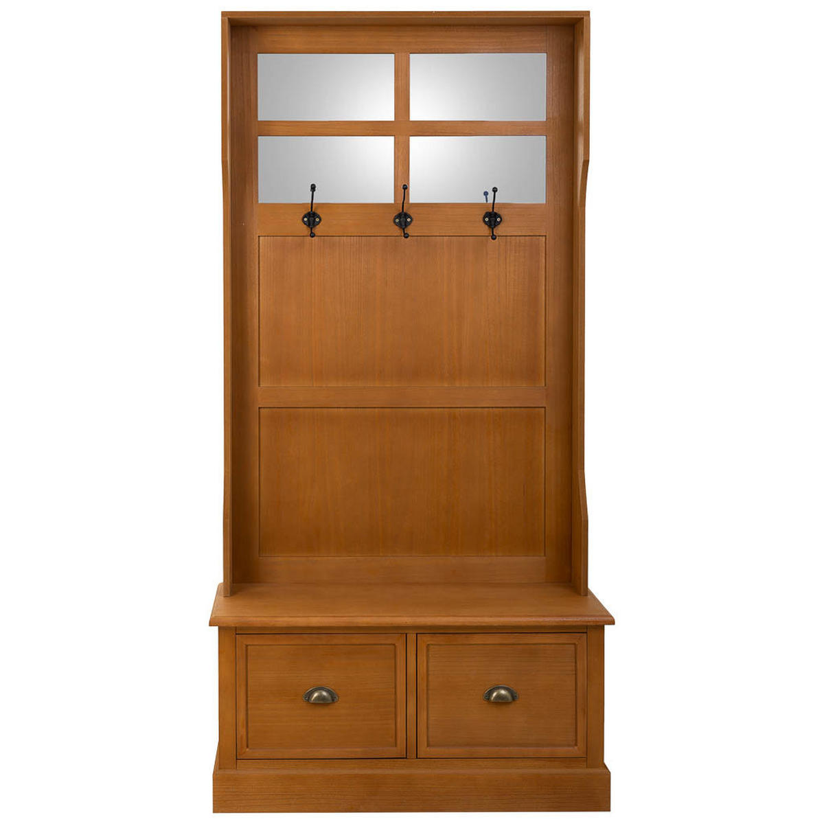 GARDEROBENBANK aus Holz, 92x39,5x184 cm, braun - Braun, Holz (92/184/39.5cm) - Wanderlust