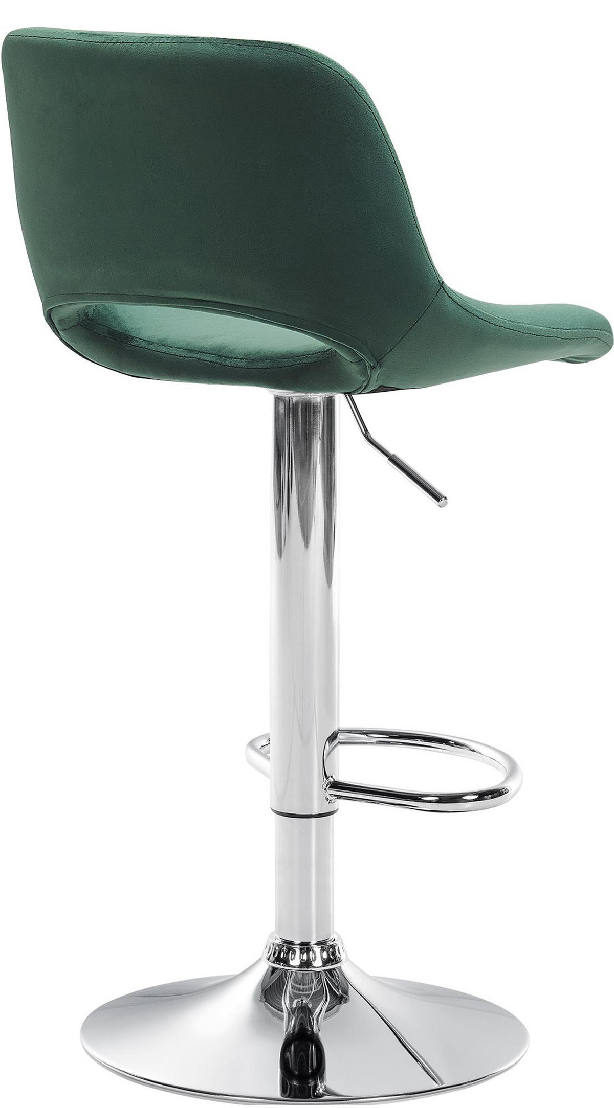 BARHOCKER Campus Samt chrom grün - Chromfarben/Grün, Textil/Metall (42/107/46cm) - TPFLiving