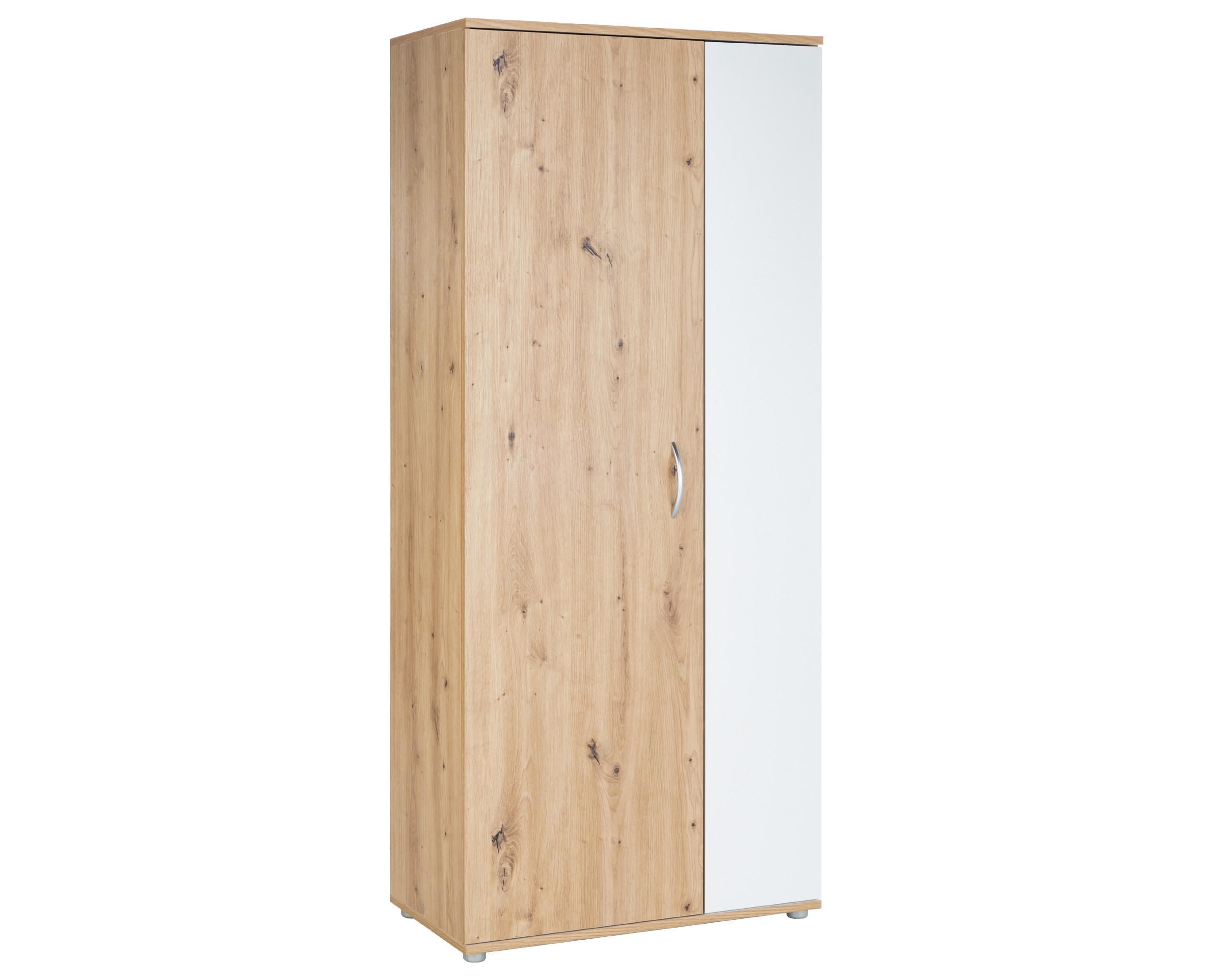MEHRZWECKSCHRANK 70/159/35 cm Weiß Artisan Oak - Silberfarben/Eiche Artisan, Holzwerkstoff/Kunststoff (70/159/35cm) - arthur berndt