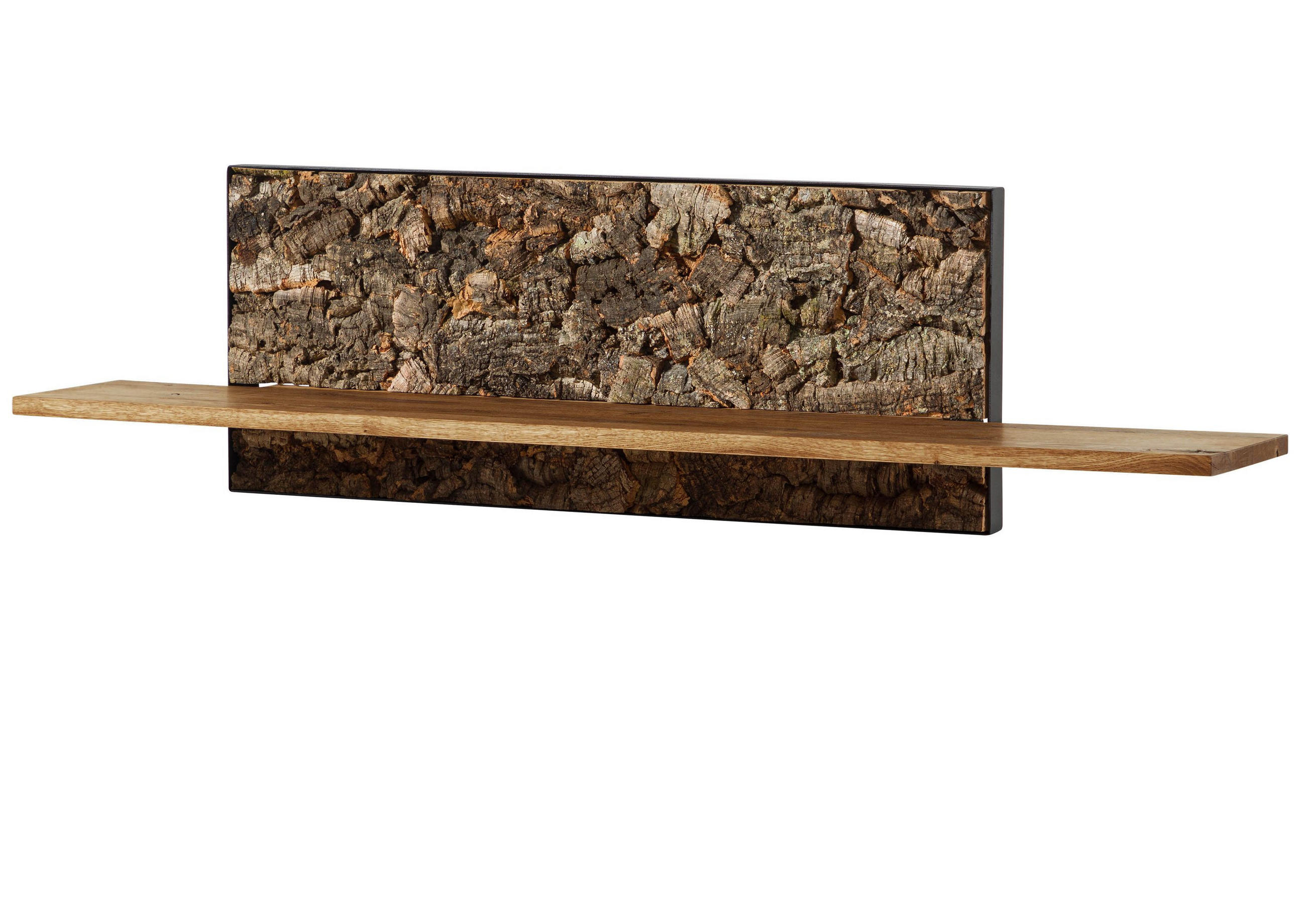 WANDREGAL Wildeiche 132x27x35 natur geölt STARNBERG #21 - Braun, Holz (132/35/27cm) - Massivmoebel24