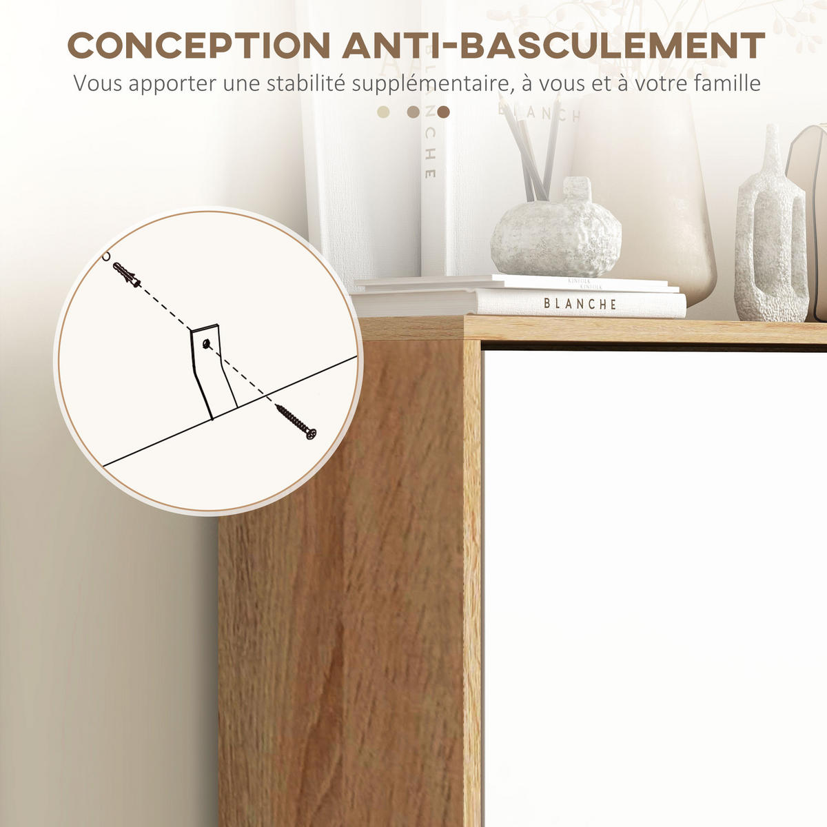 SCHUHSCHRANK DE-14999 3 Klapptüren mit verstellbaren Böden Weiß - Weiß, Holzwerkstoff (72/119/24cm) - ComfortXL