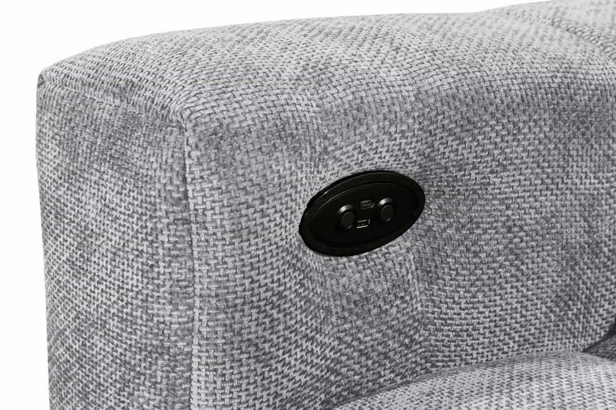 ECKSCHLAFSOFA mit elektronische Sitztiefenverstellung - Schwarz/Grau, Kunststoff/Textil (170/297cm) - ed exciting design