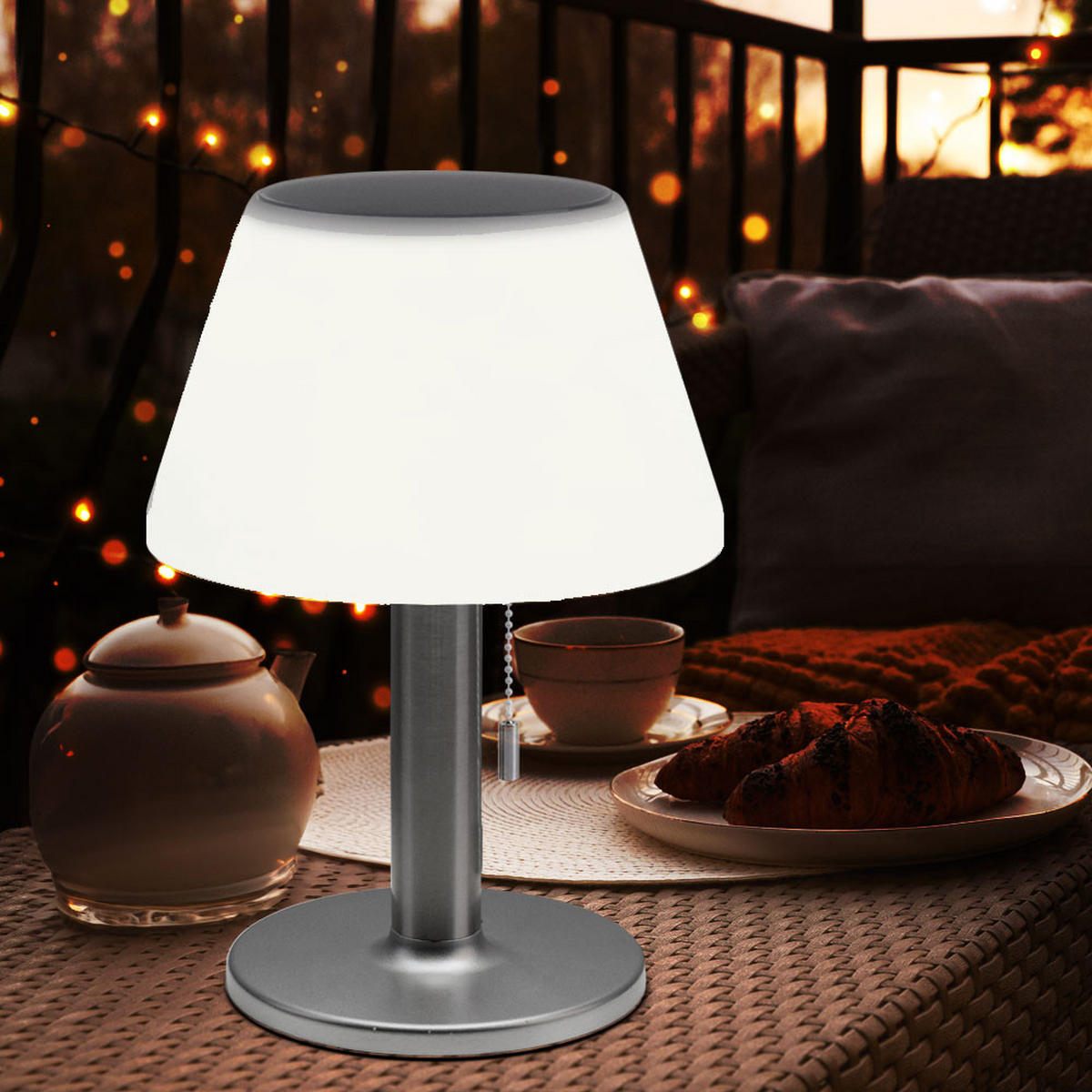 LED AUSSENLEUCHTE Metall Silber - Silberfarben, Metall (20/20/28cm)