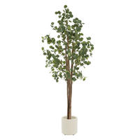 KUNSTPFLANZE Eukalyptus - Anthrazit/Grün, Holz/Kunststoff (210cm) - ML-DESIGN